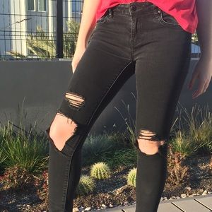 Black ripped jeans
